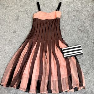 ISSEY MIYAKE silk straps pleats dress size 6/S